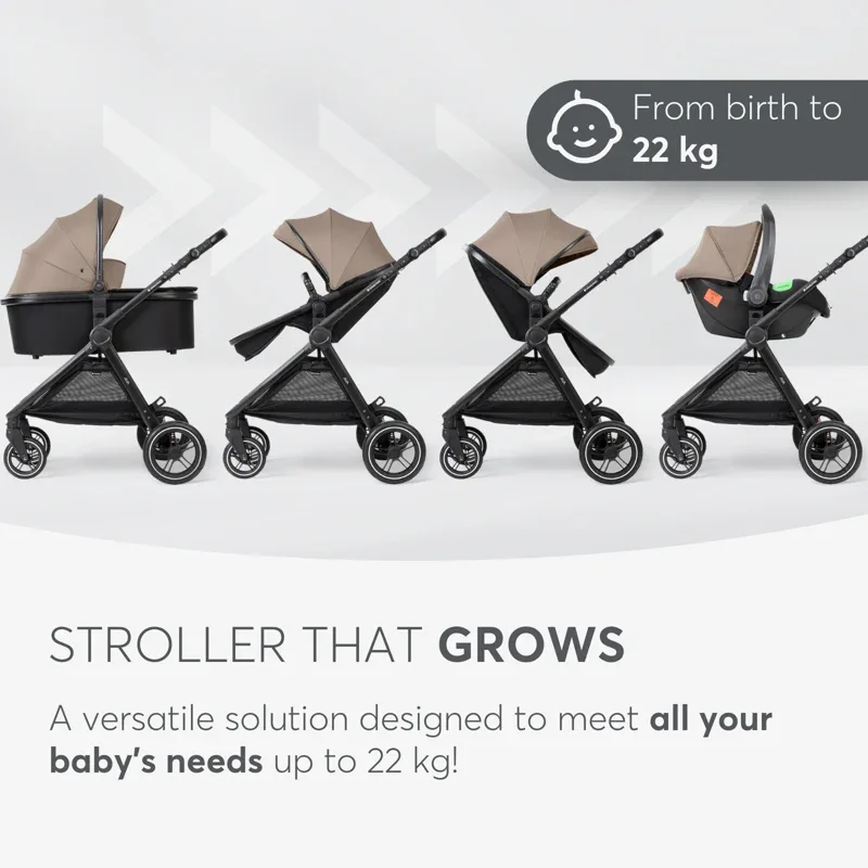 KikkaBoo® Stroller with carrycot 3v1 Ava Beige - Image 7