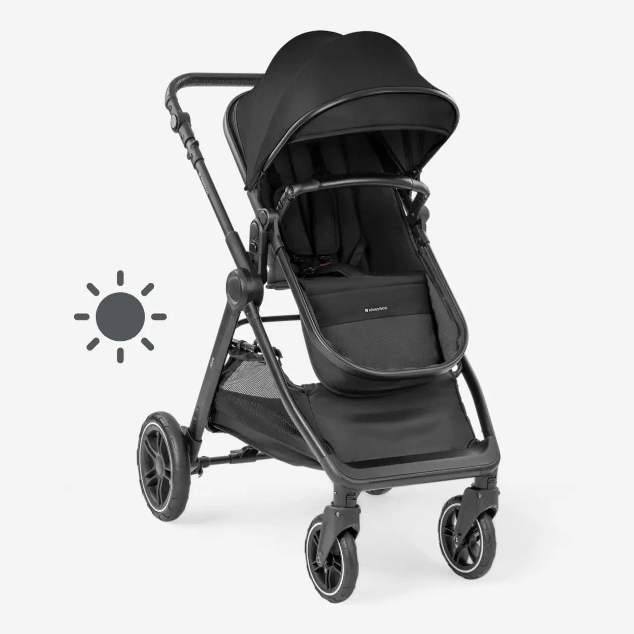 KikkaBoo® Stroller with carrycot 3v1 Ava Black - Image 13