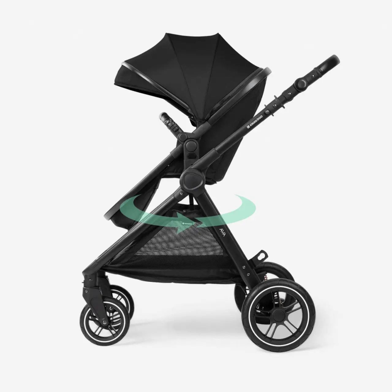 KikkaBoo® Stroller with carrycot 3v1 Ava Black - Image 2