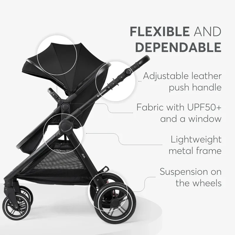KikkaBoo® Stroller with carrycot 3v1 Ava Black - Image 8