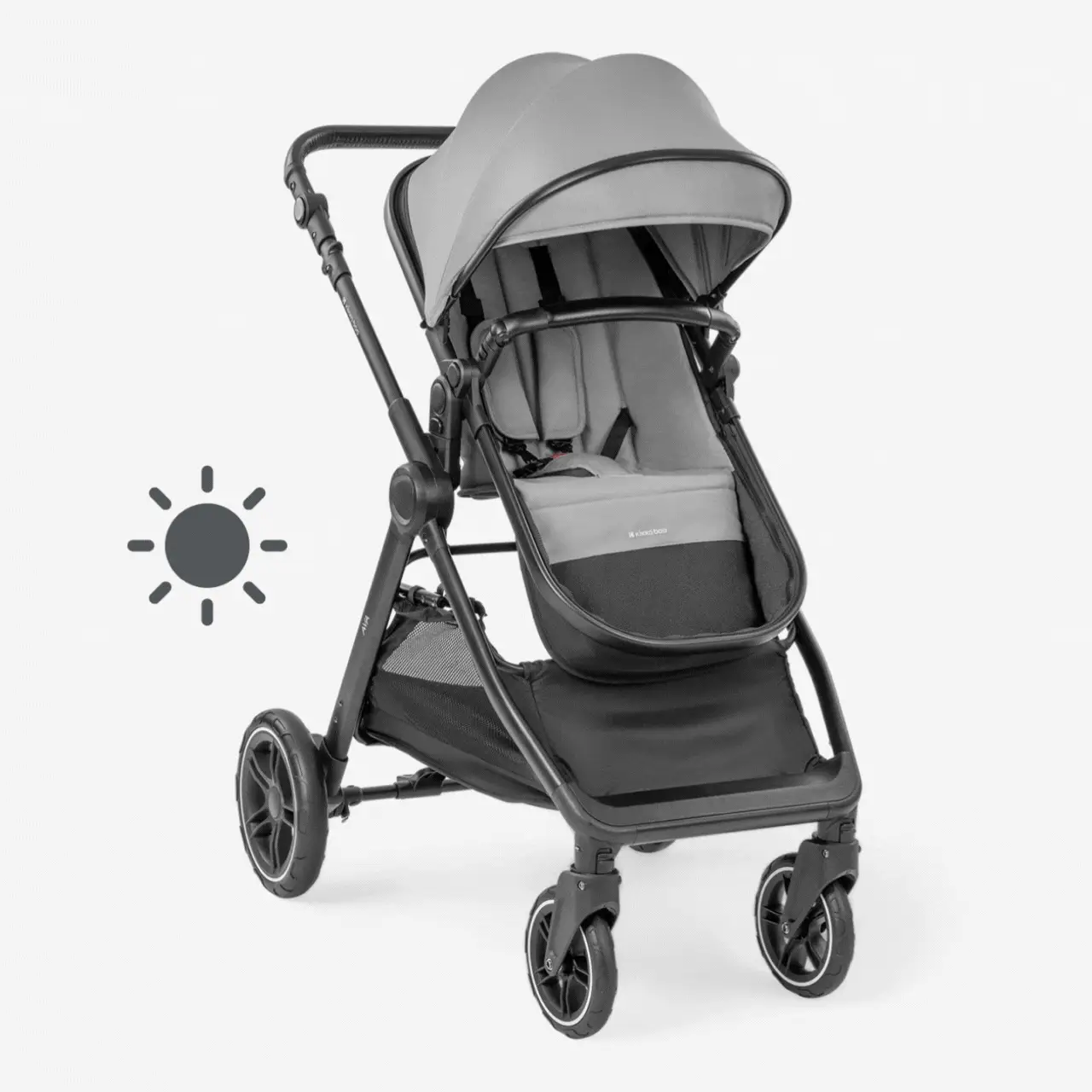 KikkaBoo® Stroller with carrycot 3v1 Ava Grey - Image 11