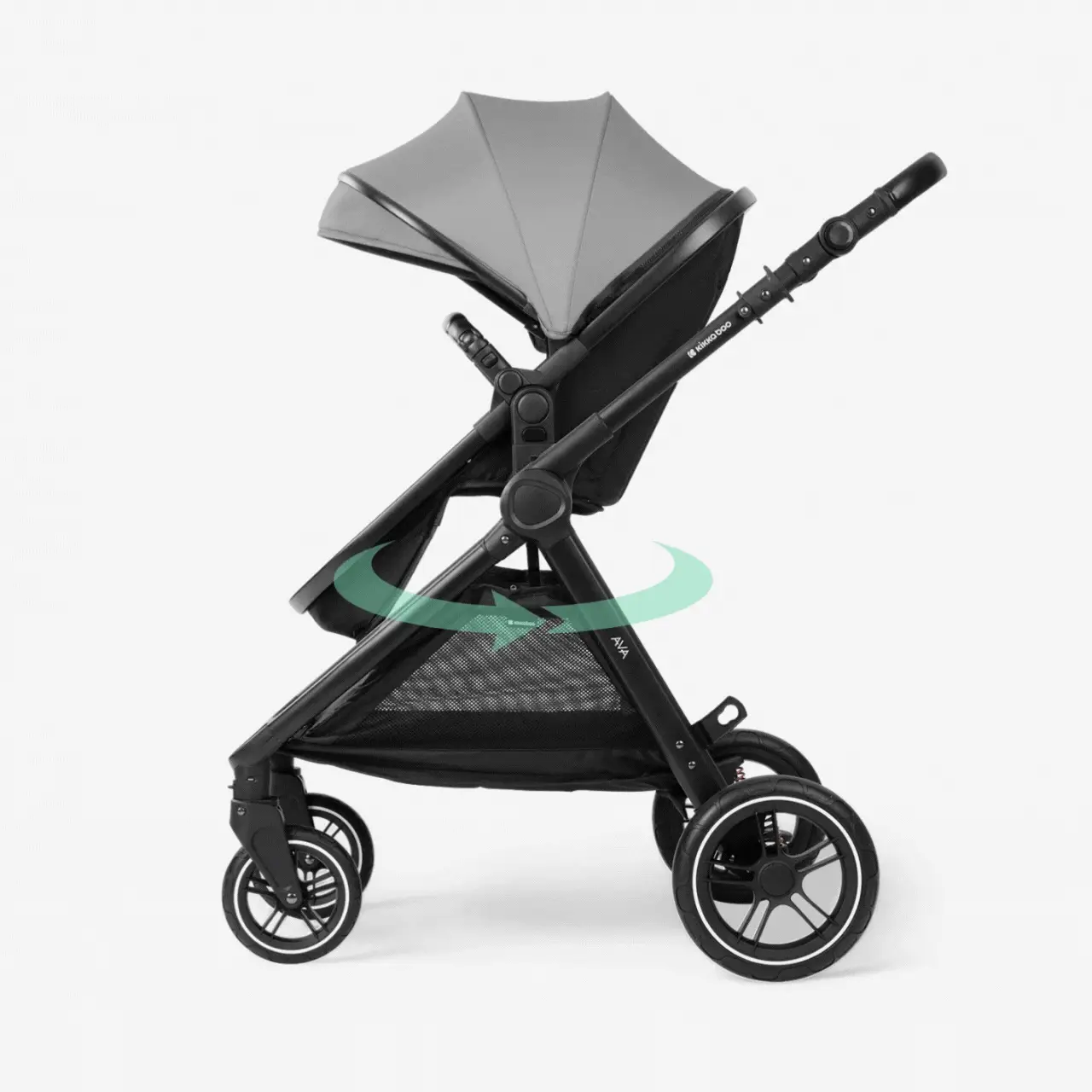 KikkaBoo® Stroller with carrycot 3v1 Ava Grey - Image 2