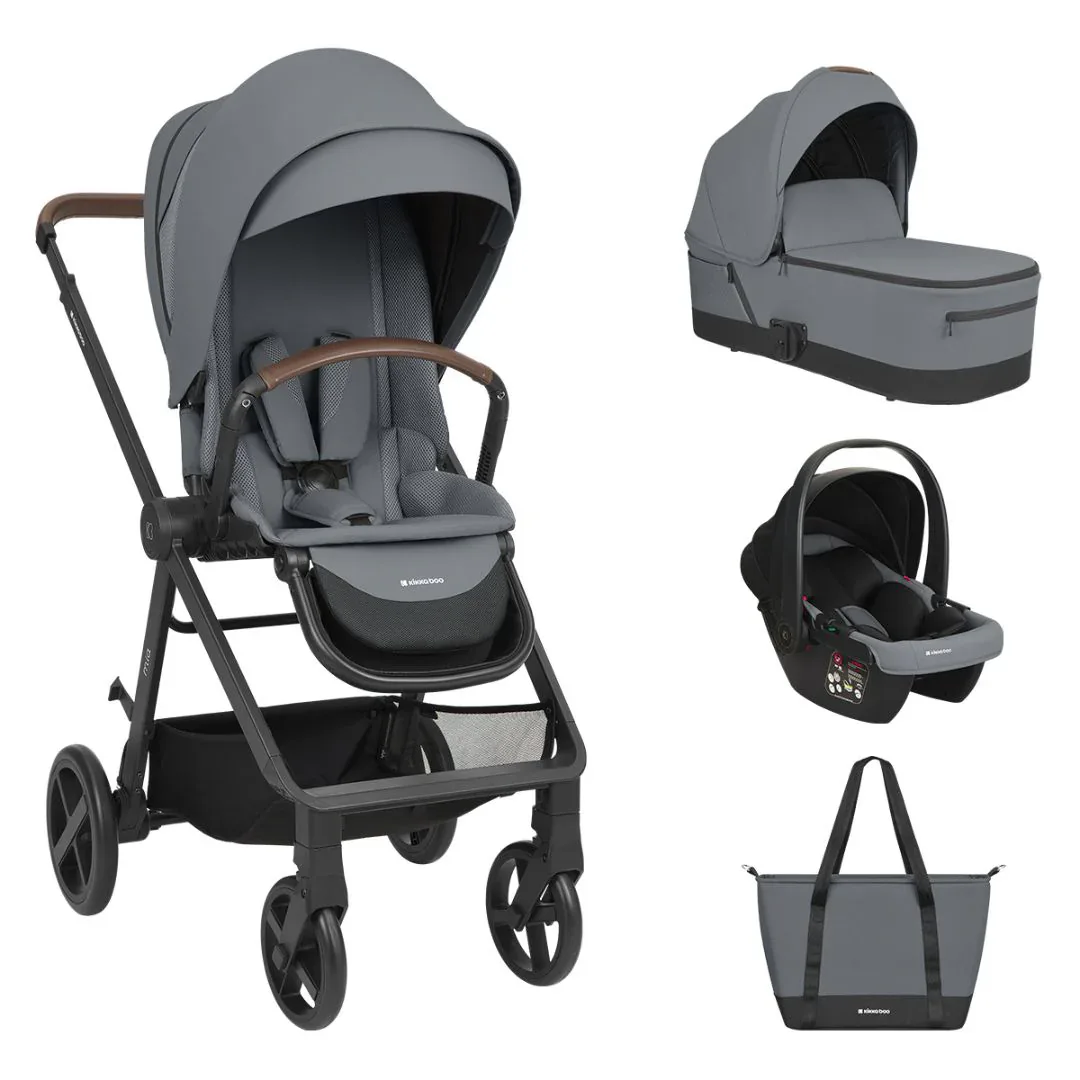 KikkaBoo® Stroller with carrycot 3v1 Mia Grey