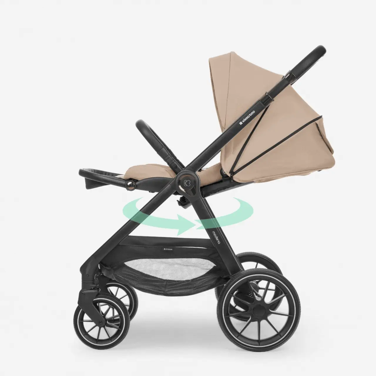 KikkaBoo® Stroller with carrycot 3v1 Modena Beige - Image 2