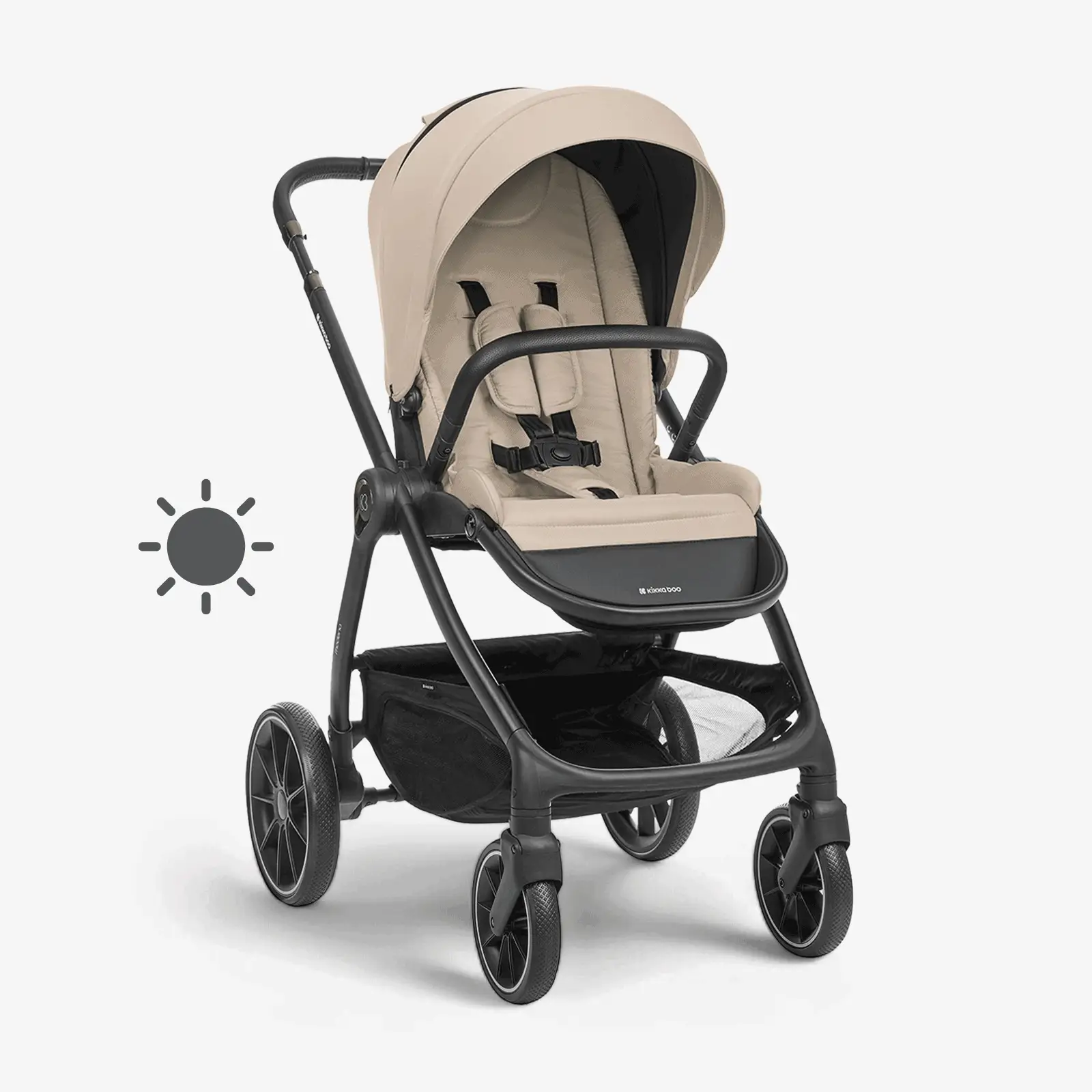 KikkaBoo® Stroller with carrycot 3v1 Modena Beige - Image 3