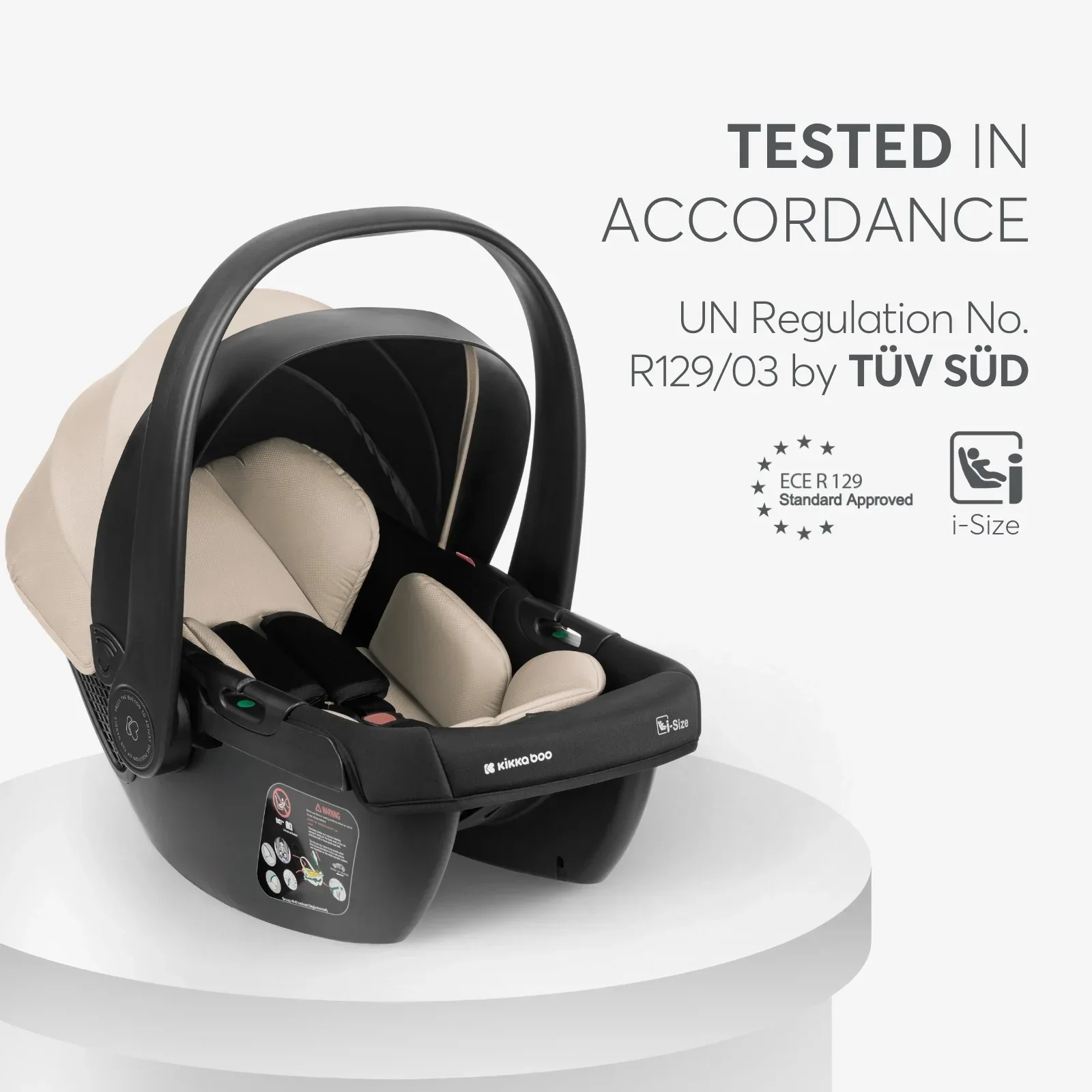 KikkaBoo® Stroller with carrycot 3v1 Modena Beige - Image 7