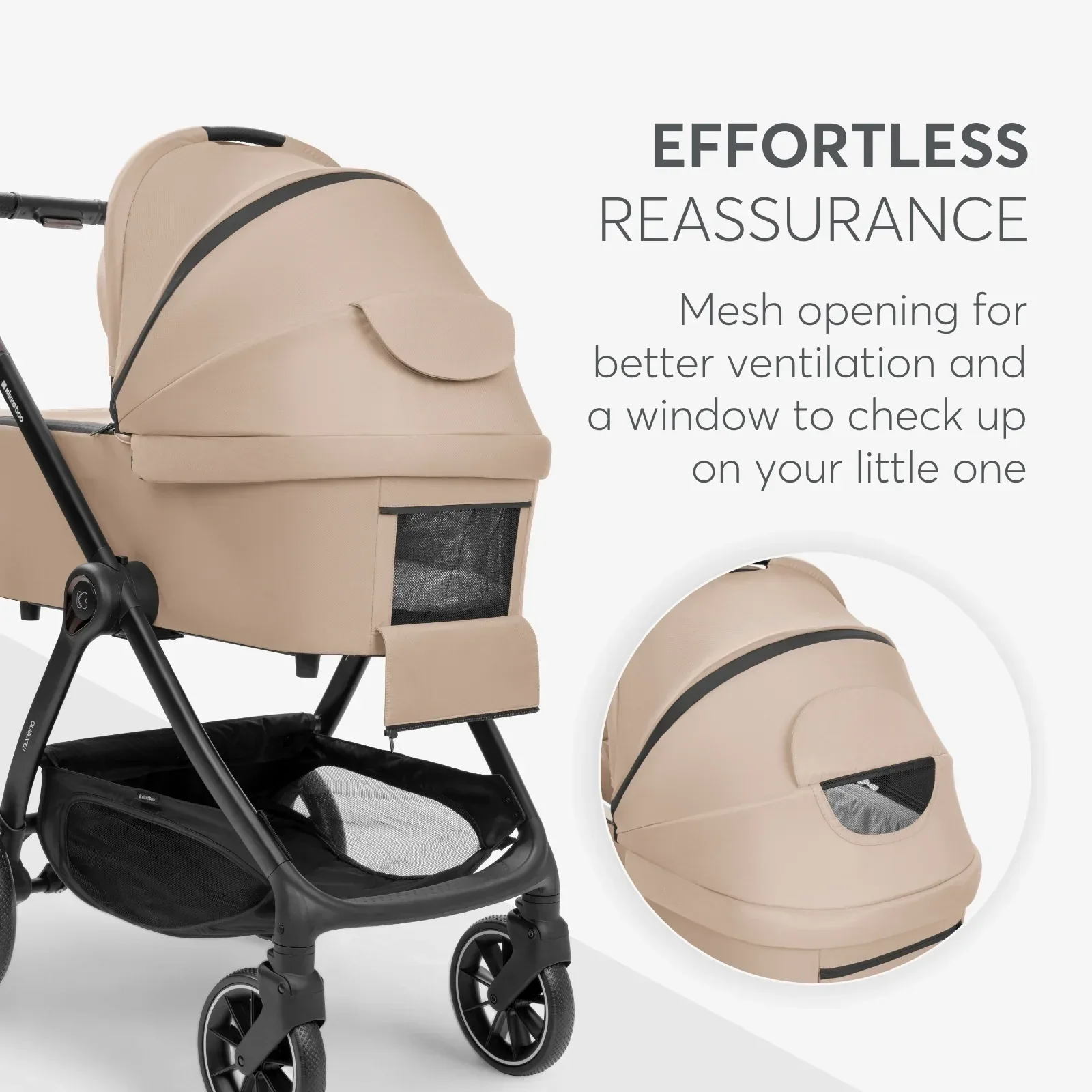KikkaBoo® Stroller with carrycot 3v1 Modena Beige - Image 8