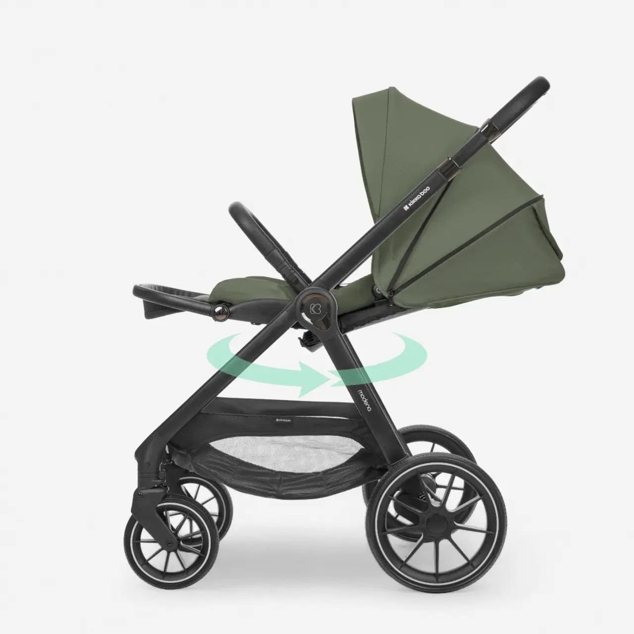 KikkaBoo® Stroller with carrycot 3v1 Modena Black - Image 2