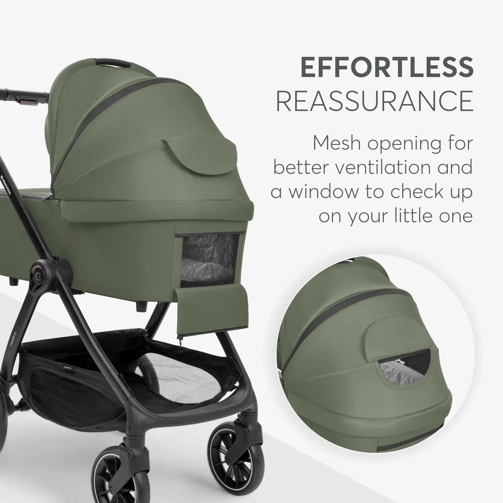 KikkaBoo® Stroller with carrycot 3v1 Modena Black - Image 6