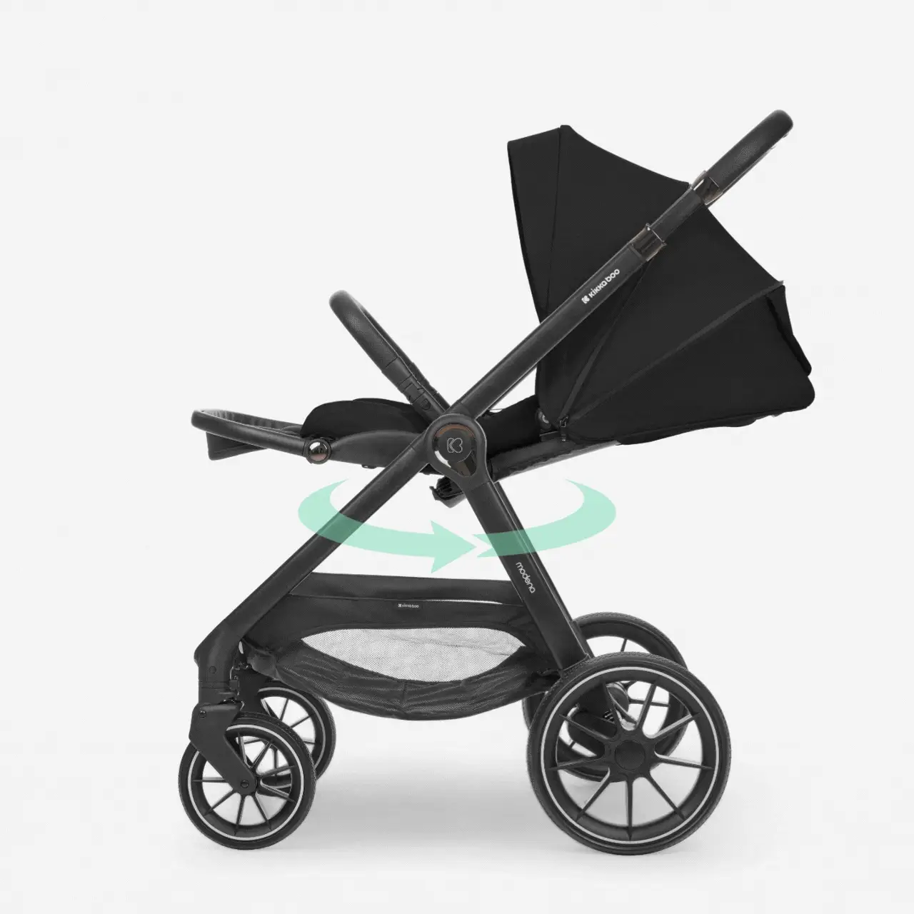 KikkaBoo® Stroller with carrycot 3v1 Modena Black - Image 2