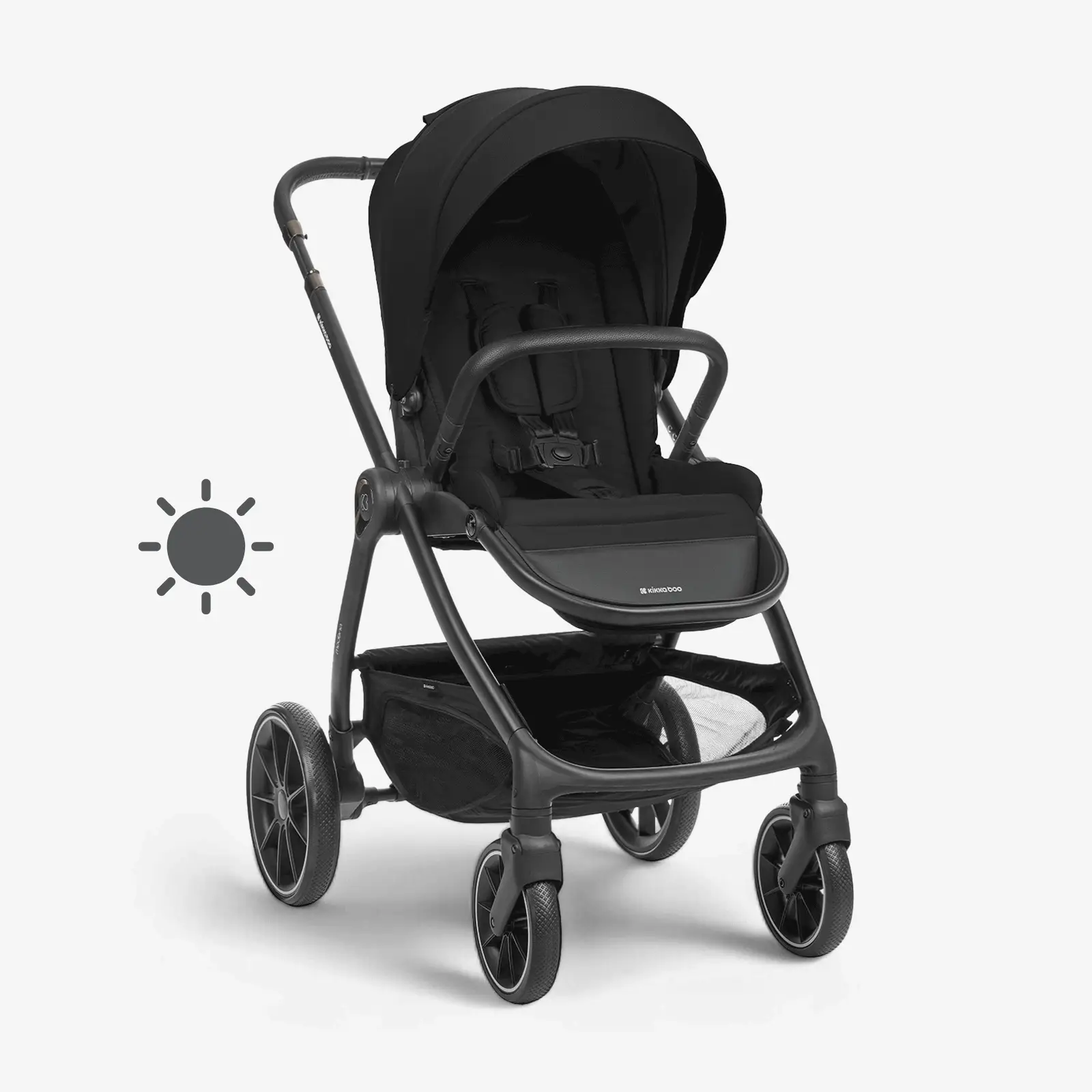 KikkaBoo® Stroller with carrycot 3v1 Modena Black - Image 3