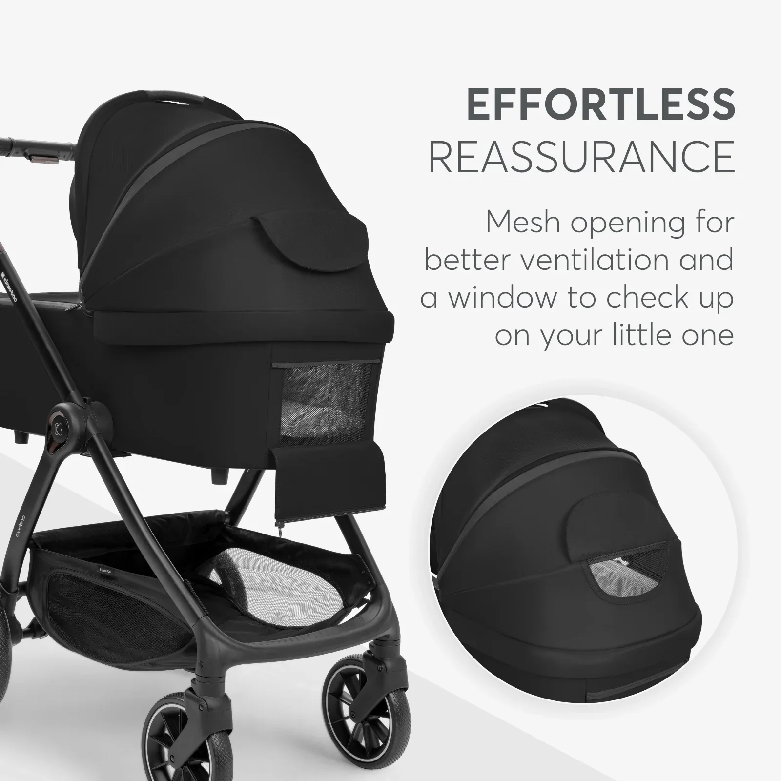 KikkaBoo® Stroller with carrycot 3v1 Modena Black - Image 9