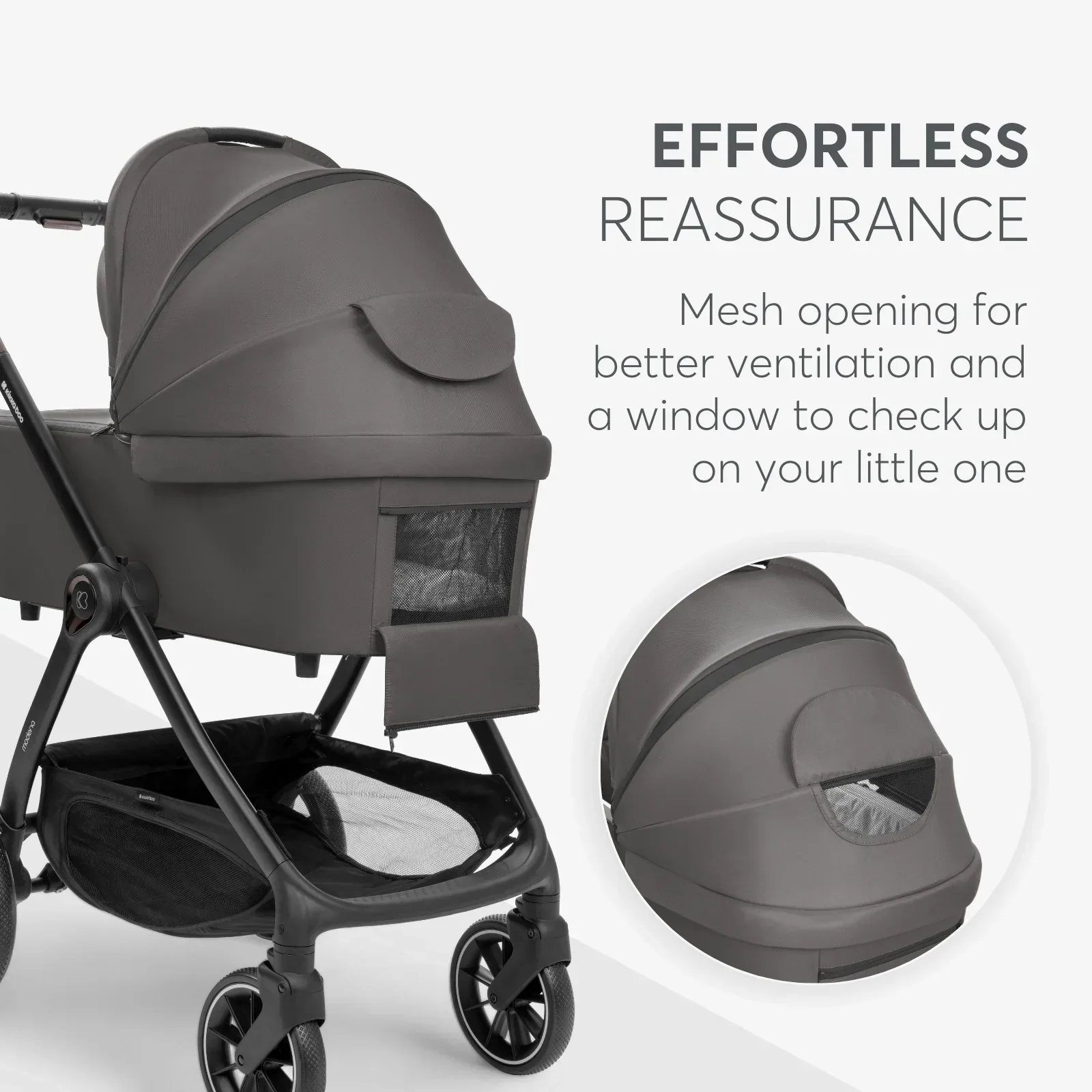 KikkaBoo® Stroller with carrycot 3v1 Modena Dark Grey - Image 7
