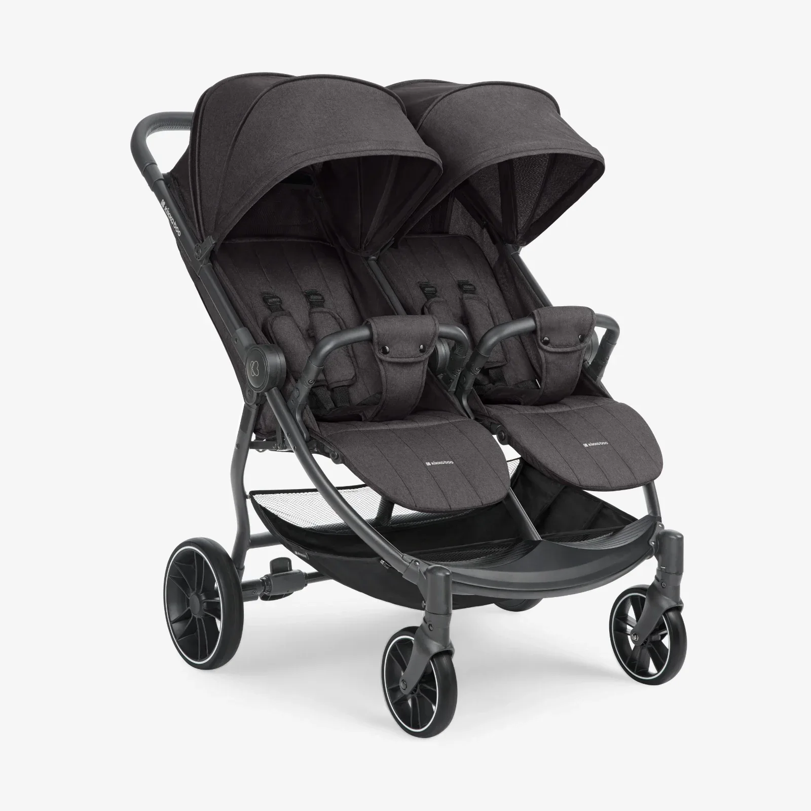 KikkaBoo® Twin stroller Happy 2 Dark Grey