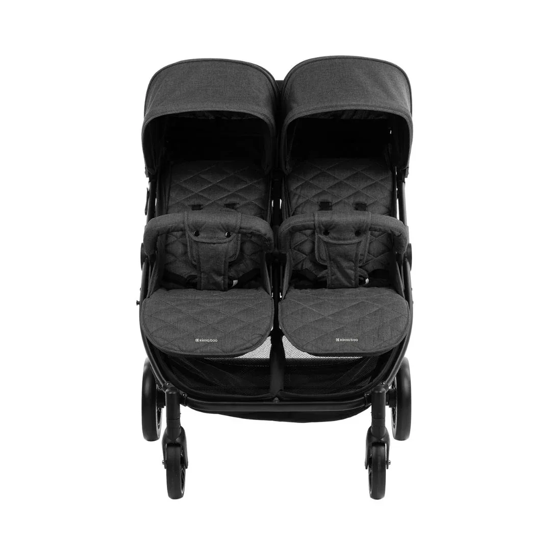 KikkaBoo® Twin stroller Happy 2 Dark Grey - Image 12