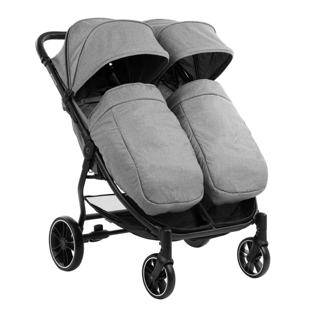 KikkaBoo® Twin stroller Happy 2 Light Grey - Image 10