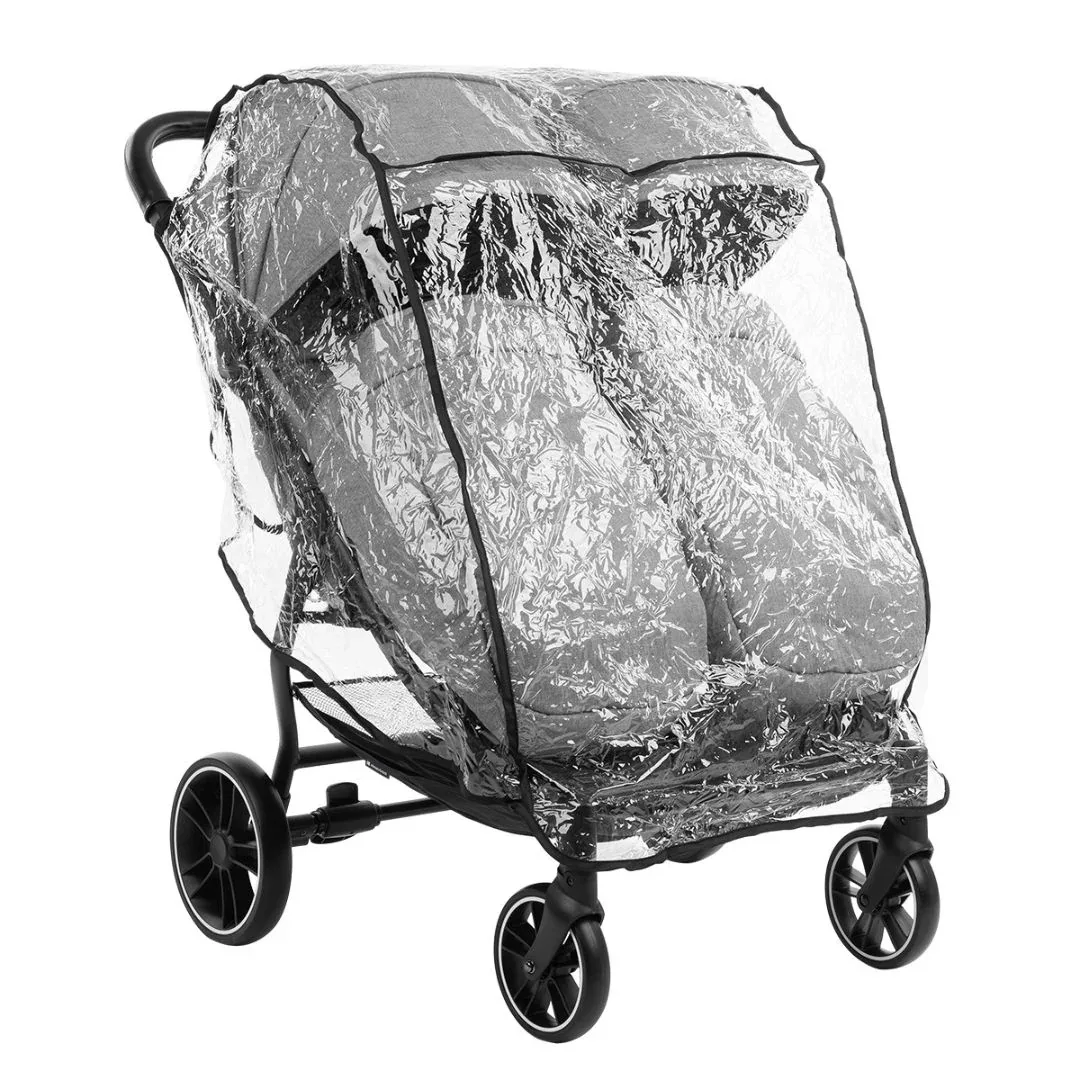 KikkaBoo® Twin stroller Happy 2 Light Grey - Image 11