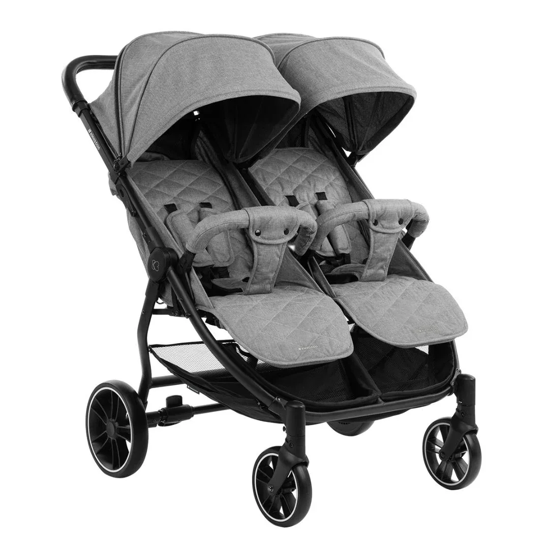 KikkaBoo® Twin stroller Happy 2 Light Grey - Image 9
