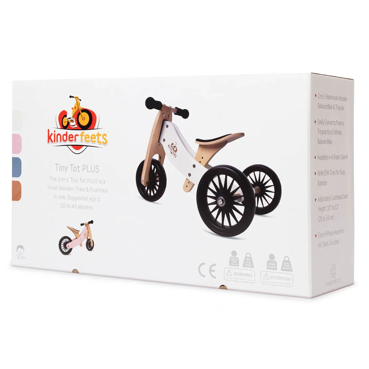 Kinderfeets® Balance Bike Tiny Tot Plus 2in1 White - Image 8