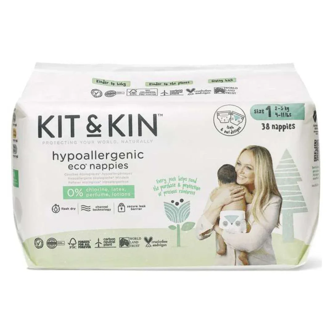 Kit&Kin® Diapers Size 1 (2-5 kg) 38 pcs