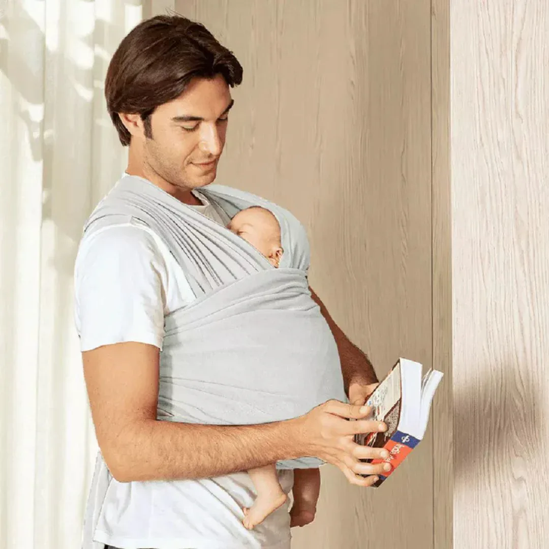 Koala Babycare® Baby Carrier Cuddle Wrap Stretchy Light Grey - Image 4