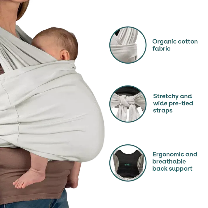 Koala Babycare® Baby Carrier Wrap Band 2 Full Grey - Image 4