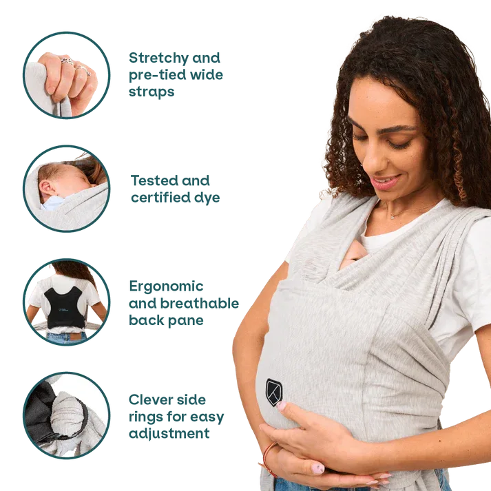 Koala Babycare® Baby Wrap Light Grey - Image 4