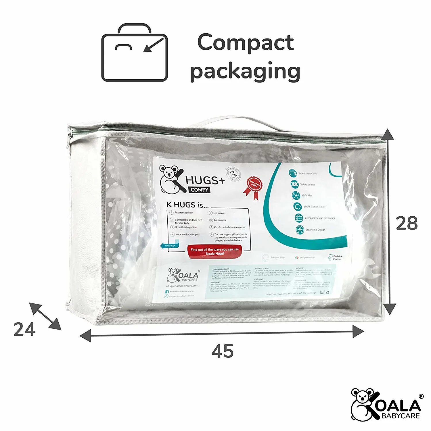 Koala Babycare® Maternity pillow Hug Comfy Grey - Image 14