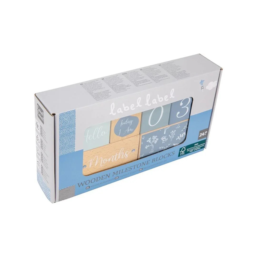 Label Label® Baby Milestone Age Blocks Blue - Image 2