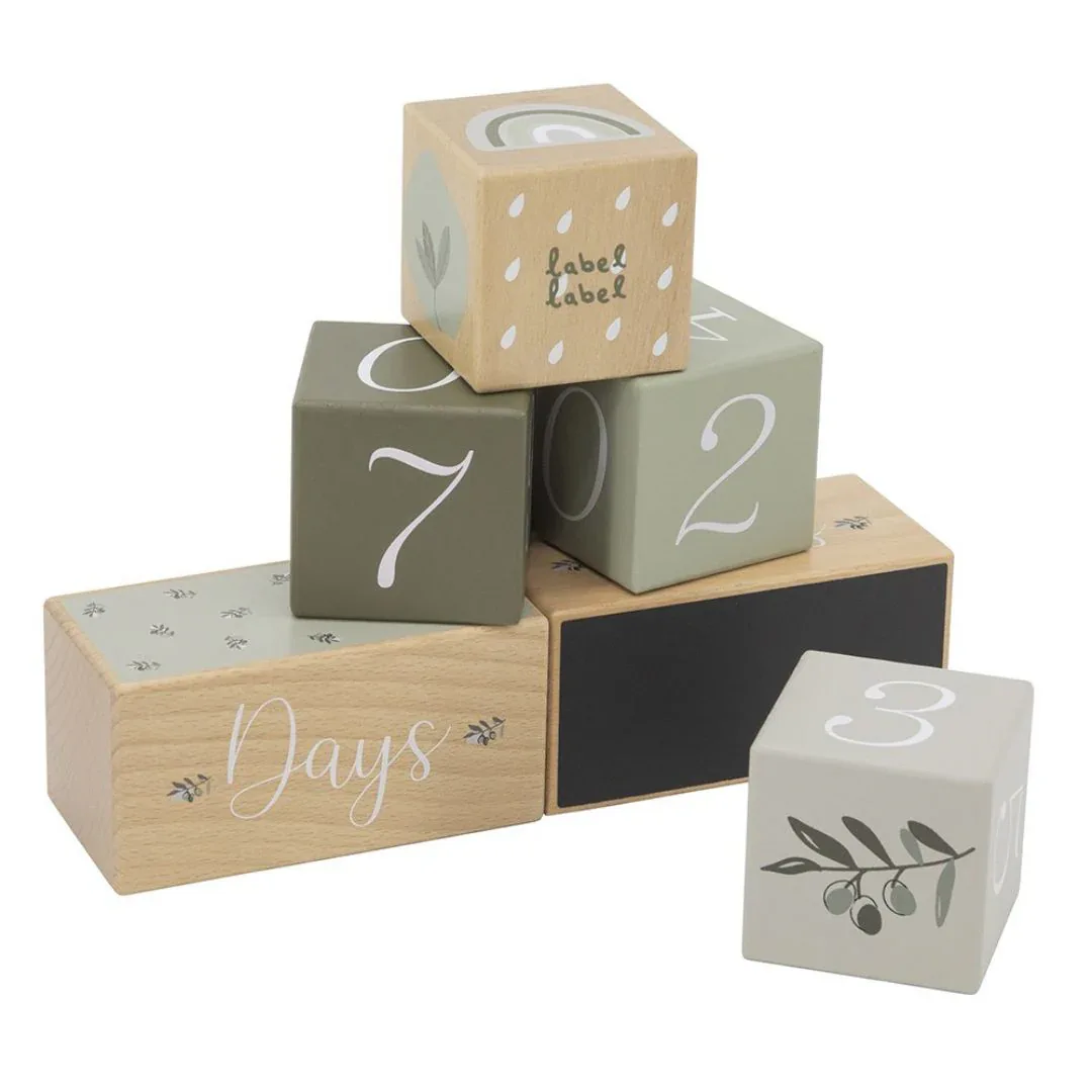 Label Label® Baby Milestone Age Blocks Olive Green