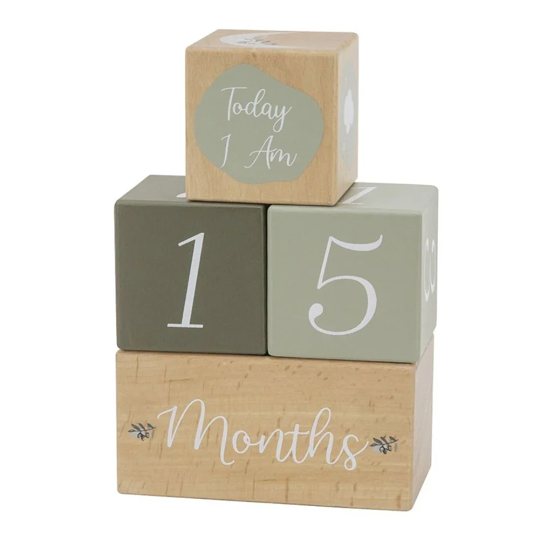 Label Label® Baby Milestone Age Blocks Olive Green - Image 2