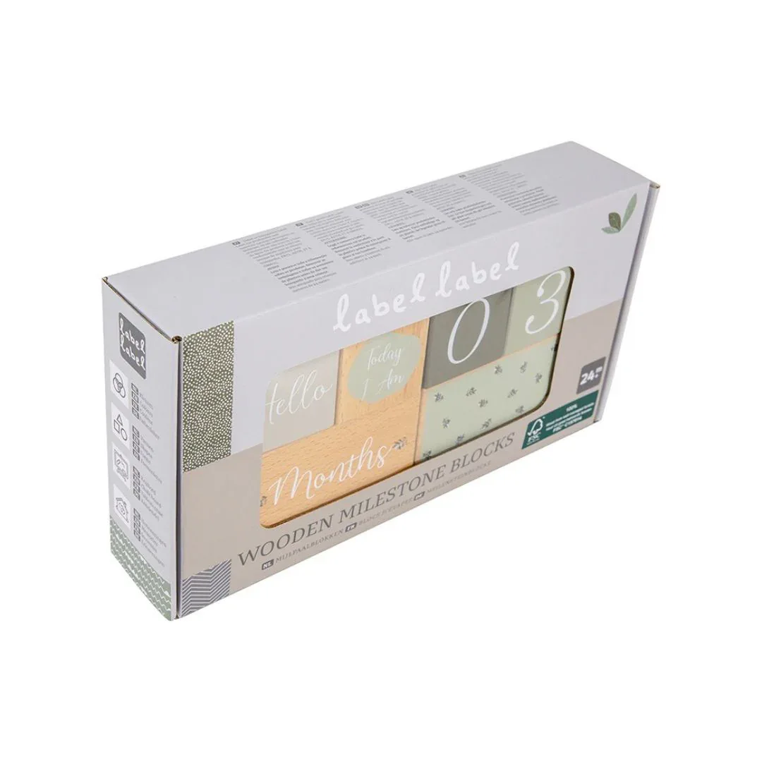 Label Label® Baby Milestone Age Blocks Olive Green - Image 3