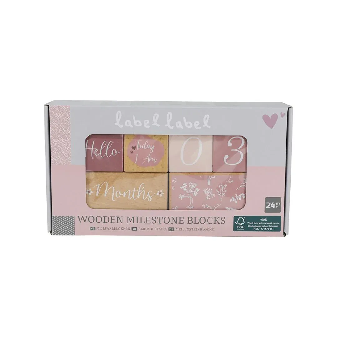Label Label® Baby Milestone Age Blocks Pink - Image 3