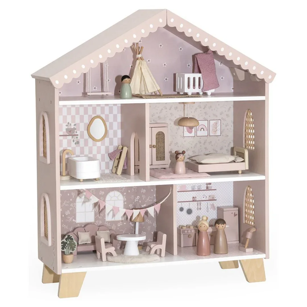 Label Label® Dollhouse with Furniture Pink - Image 2