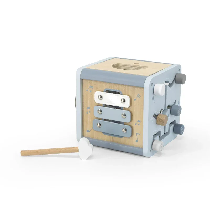 Label Label® Wooden Activity Cube Blue - Image 3