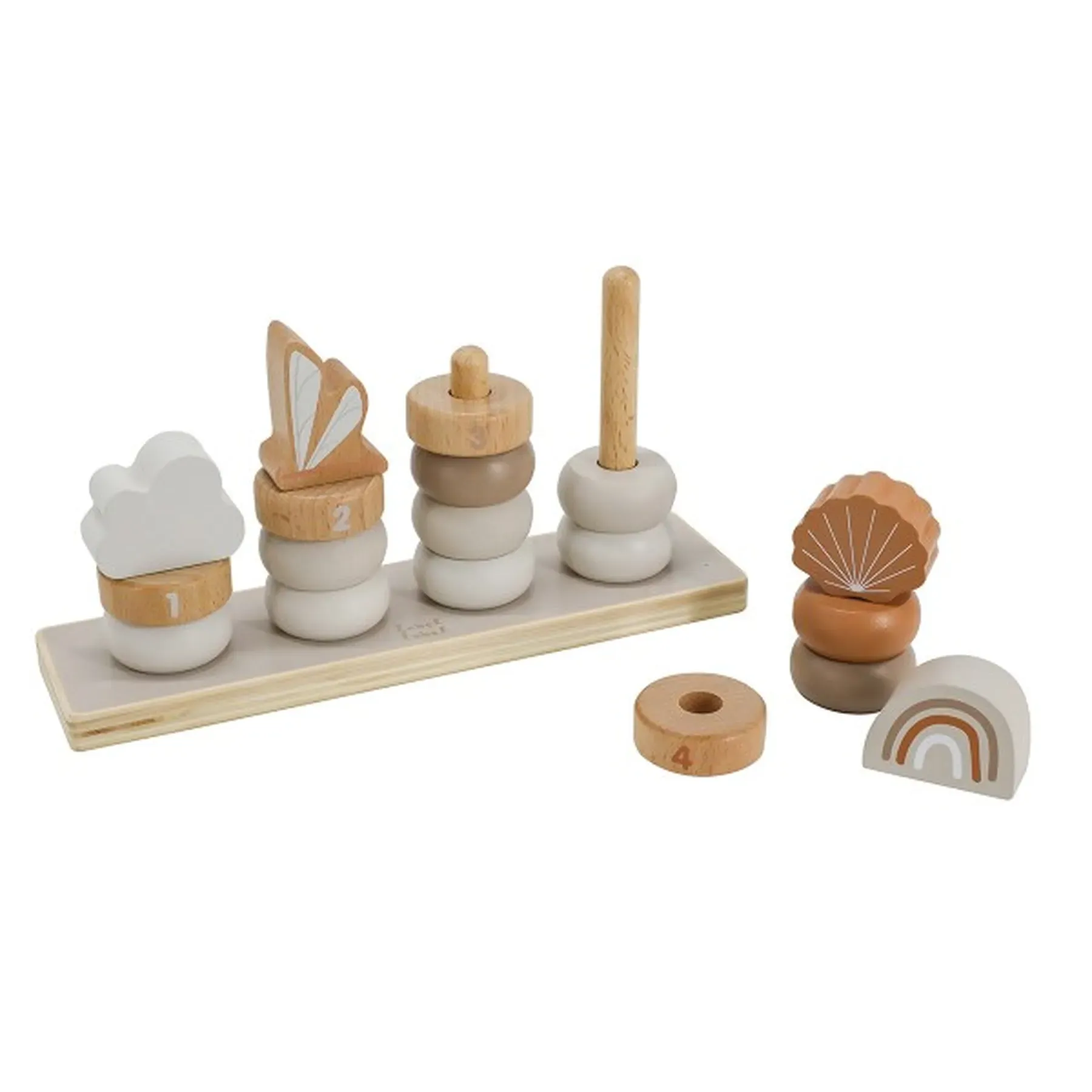 Label Label® Wooden Stacking Toy Little Rings Nougat - Image 2