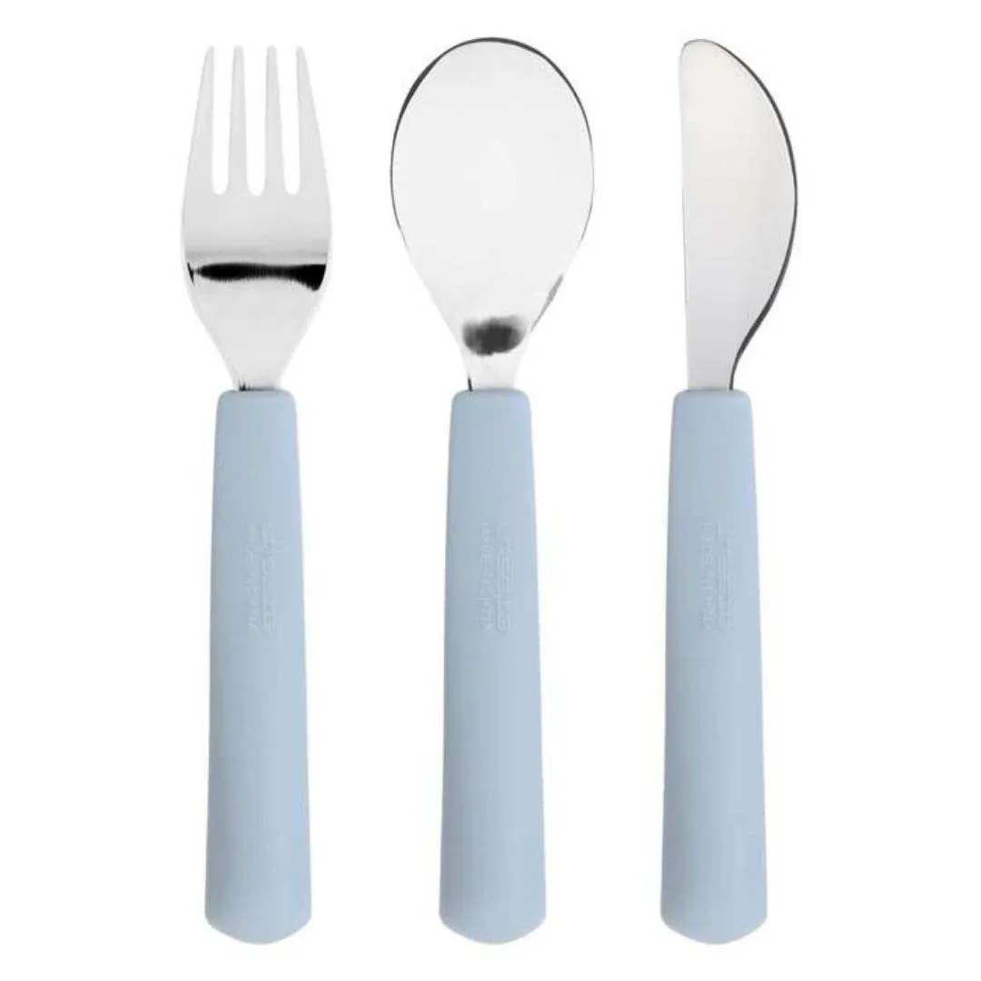 Lässig® Children's Cutlery 3-Piece Set Happy Rascals Smile Sky Blue - Image 3