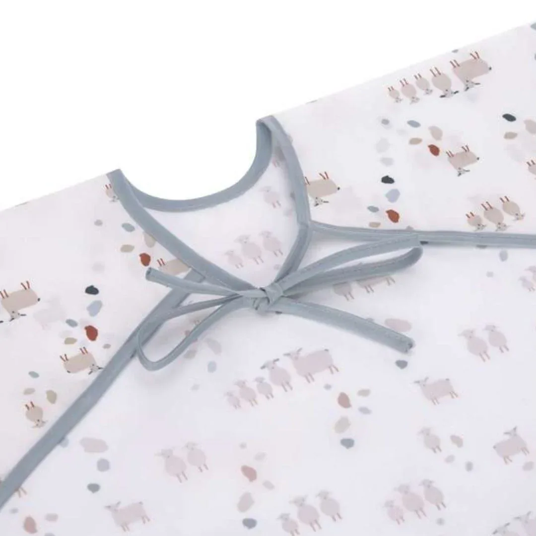 Lässig® Long Sleeve Bib​ 2pc Tiny Farmer Sheep Blue - Image 3