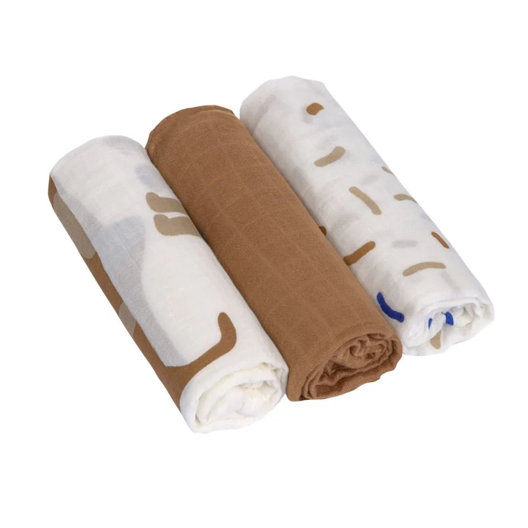 Lässig® Swaddle 3 pcs 80x80 Little Mateys Royal Blue - Image 2