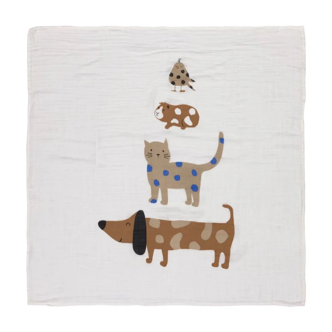 Lässig® Swaddle 3 pcs 80x80 Little Mateys Royal Blue - Image 4
