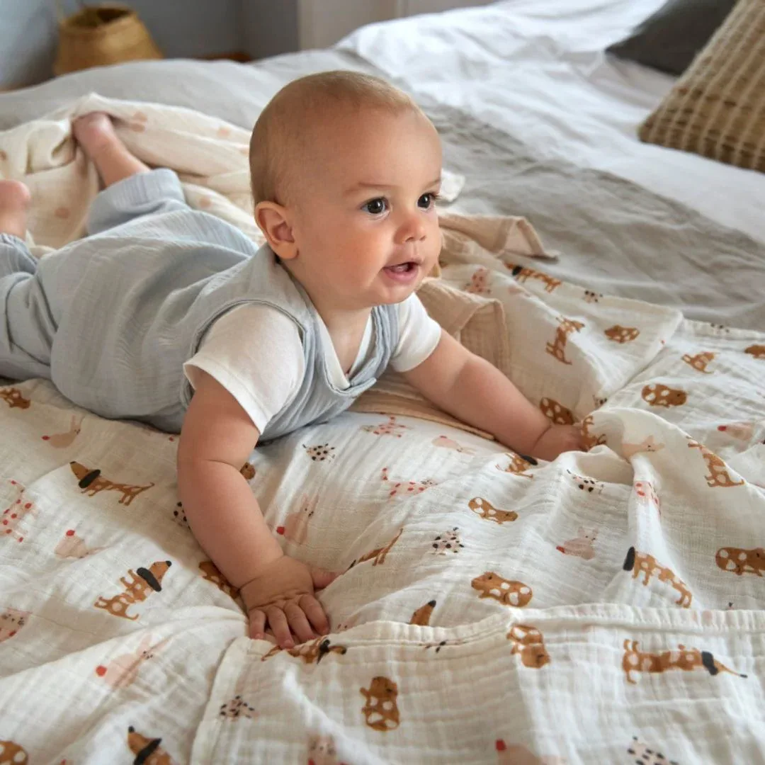 Lässig® Swaddle 3 pcs 85x85 Little Mateys Royal Blue - Image 9