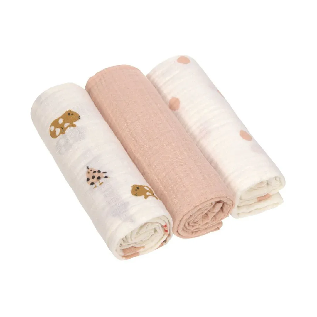 Lässig® Swaddle 3 pcs 85x85 Little Mateys Spicy Orange - Image 2