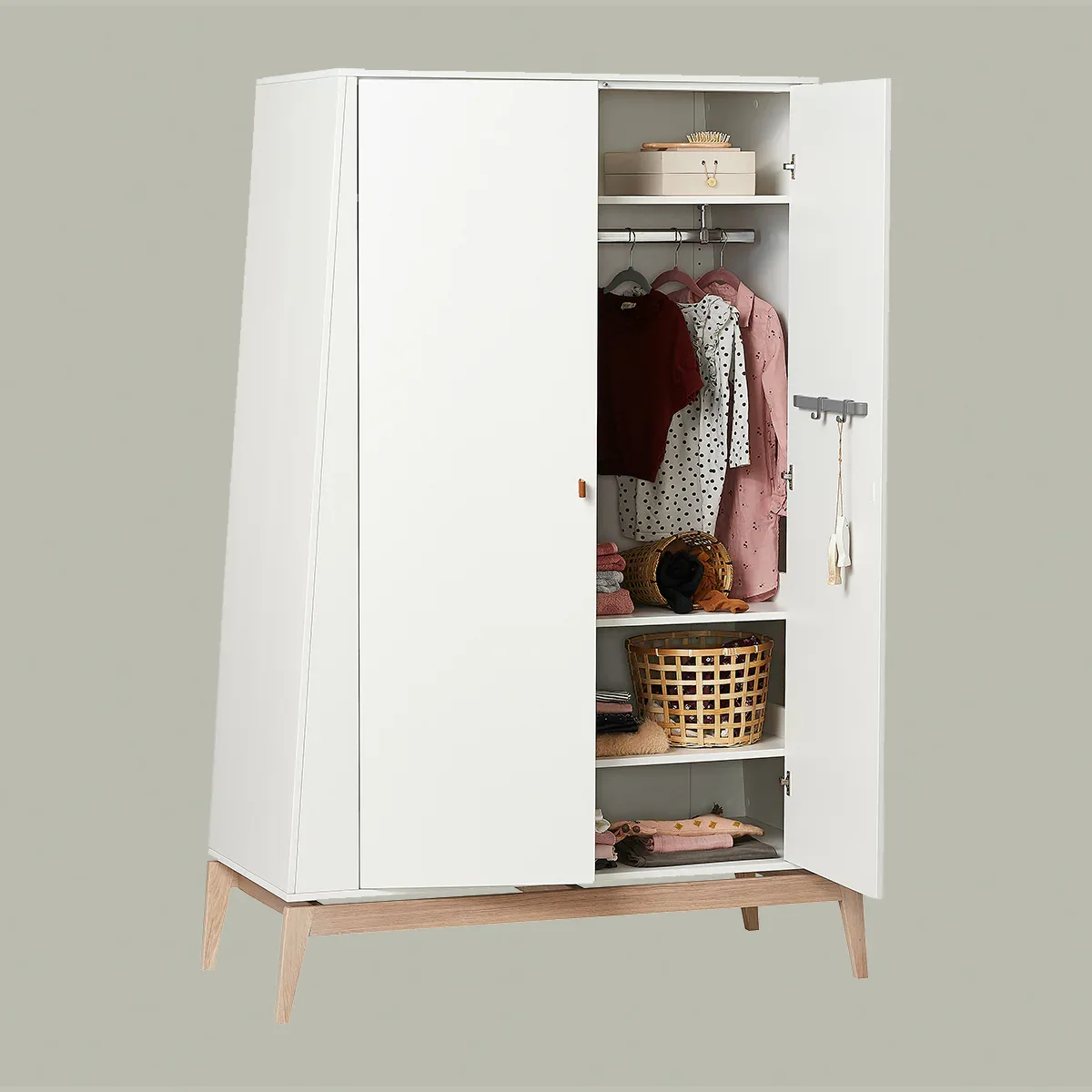 Leander® Luna™ Wardrobe Large White/Oak - Image 2