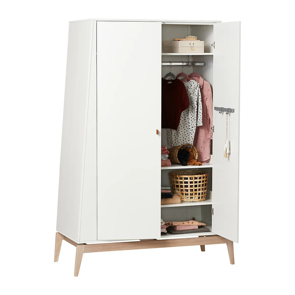 Leander® Luna™ Wardrobe Large White/Oak - Image 4