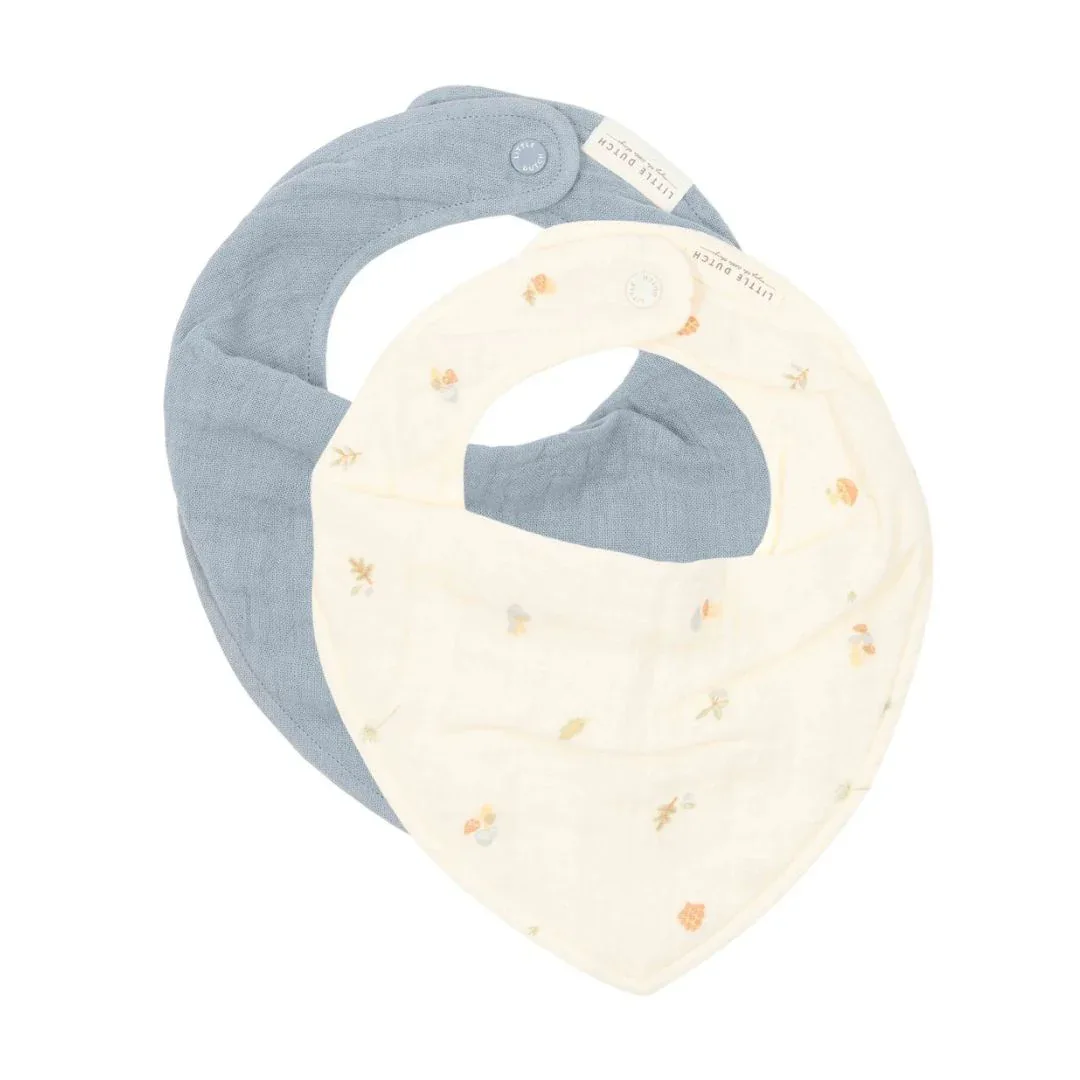 Little Dutch® Bandana bib Forest Treasures & Denim Blue 2 pcs - Image 2