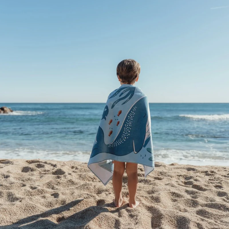 Little Dutch® Beach Towel Ocean World Blue - Image 2