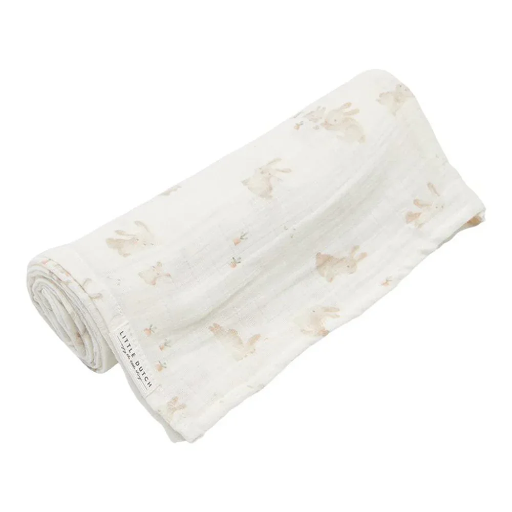 Little Dutch® Facecloths set muslin Baby Bunny/Beige 26x26 - Image 5