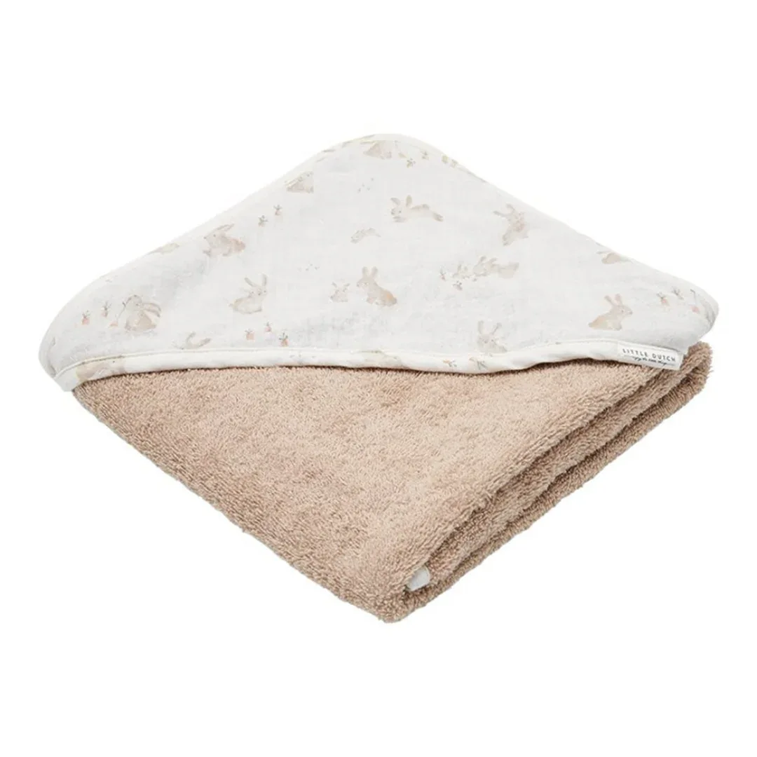Little Dutch® Hooded towel muslin Baby Bunny 75x75 - Image 3