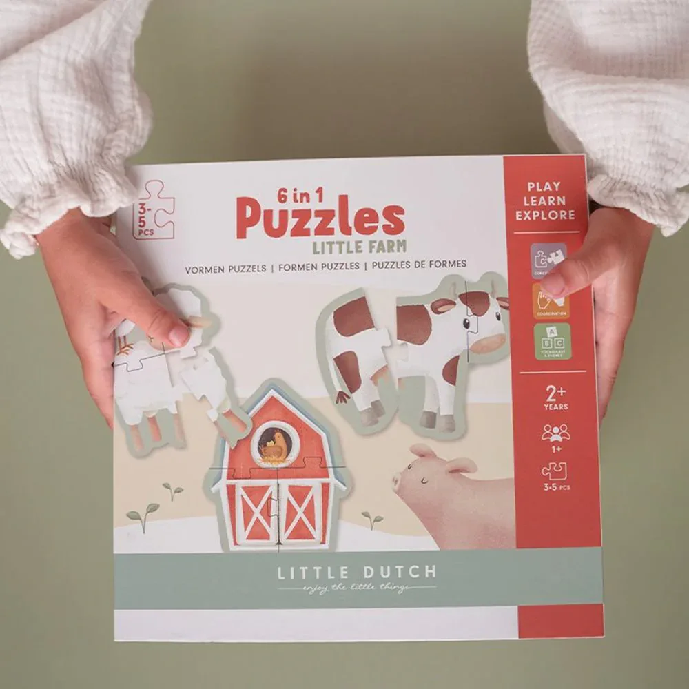 Little Dutch® Puzzle Little Farm 6in1 - Image 4