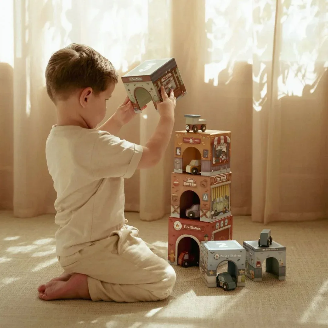 Little Dutch® Stackable Cube Pyramid with Cars - Image 9